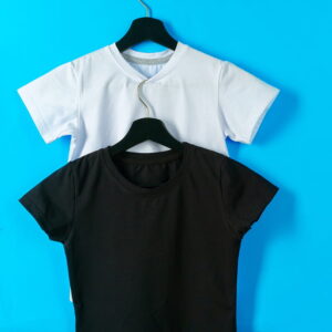 Black and white color two plain T-shirts